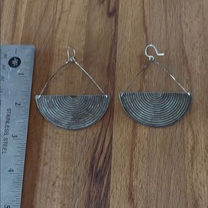 Large Silver Geometric Earrings